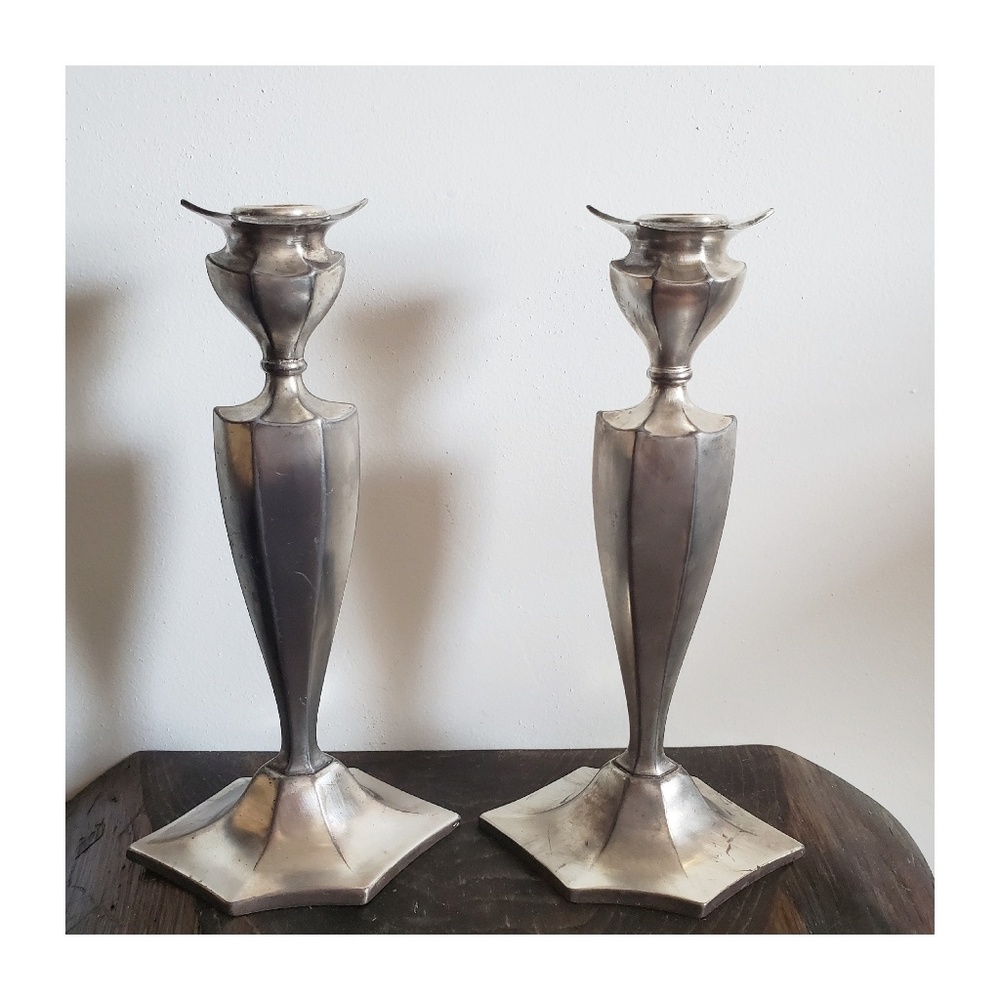 Pair of BMCo Silver Candlesticks